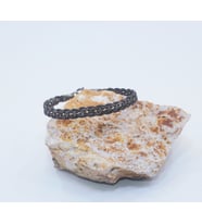Unisex Siyah Kazaziye Üç Sıra Örgü Bileklik : Gümüş - 16 cm (Siyah)