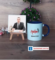 Hakim Fotoğraflı Dekoratif Taş, Kupa Bardak Beyaz Hediye (Model 3)