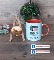 Sevgiliye Hediye Kupa Bardak Beyaz ve Fotoğraflı Ahşap Anahtarlık Hediye (Model 13)