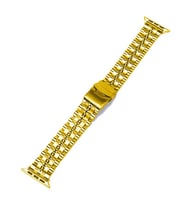 Apple Watch 42mm Kordon Şeritli Bakla Metal Kordon 54 (Gold)