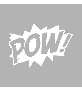 Pow Araba Sticker siyah 17x11 CM (Beyaz)
