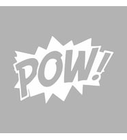 Pow Araba Sticker siyah 17x11 CM (Beyaz)
