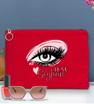 BK Gift Kişiye Özel İsimli-5 Astarlı Portföy Çanta 30x21cm(12 Renk Seçeneği), Baskılı El Çantası, Organizer Çanta (Kırmızı)