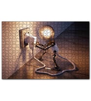 Cakapuzzle Kendi Fişini Takan Ampul Adam  Puzzle Yapboz MDF (Ahşap) (1000 Parça)