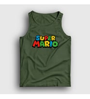 Presmono Unisex Sarı Logo Oyun Super Mario Atlet 324428tt (Haki)