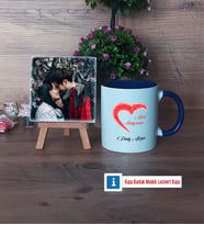 Sevgiliye Hediye Fotoğraflı Dekoratif Taş, Kupa Bardak Beyaz Hediye (Model 3)
