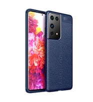 Galaxy S21 Ultra Kılıf Zore Niss Deri Desenli Silikon Kılıf (Lacivert)