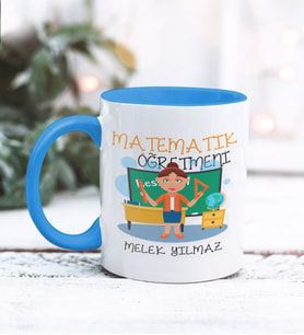 Matematik Öğretmeni Tasarımlı Kişiye Özel Kupa Bardak (Mavi)