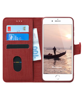 Microsonic Apple iPhone SE 2020 Kılıf Fabric Book Wallet (Kırmızı)
