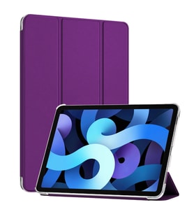 Microsonic Apple iPad Air 11 2024 Kılıf (A2902-A2903) Slim Translucent Back Smart Cover Siyah (Mor)
