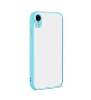 Apple iPhone XR 6.1 Kılıf Zore Hux Düğme ve Kapak Zıt Renk Kılıf (Turkuaz)