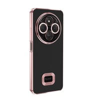 Xiaomi Redmi 14C 4G Kılıf Logo Yeri Açık Kamera Lens Korumalı Renkli Kenarlı Şeffaf Silikon (Rose)