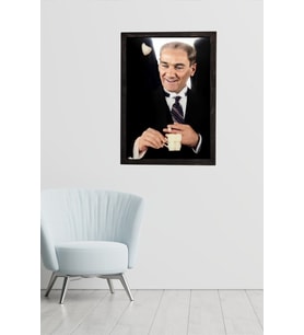 Tasarım Atatürk Posteri (Koyu Maun)