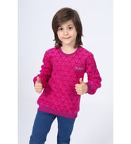 Toontoy Unisex Çocuk Nakışlı Sweatshirt (Mürdüm)