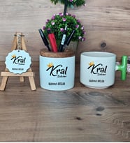 Kral Babam Hediye Sepeti Kupa Bardak T Kulplu, Kalemlik ve Anahtarlık Babaya Hediye Babalar Günü Hediyesi (Model 8)