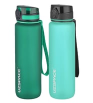 Uzspace 2'li Tritan Matara Seti 1000 ml Büyük Boy 14 Farklı Renk Seçeneği FiftyFifty (Royal Mavi - Yeşil)