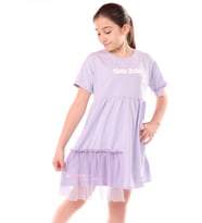Toontoy Kız Çocuk Youth Choice Baskılı Tüllü Elbise (Mavi)