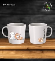 KirliPatiler Taş Kupa Fincan Üzeri Ev Kedisi Baskılı (Model 6)