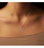 Kişiye Özel 925 Ayar Gümüş Sincap Kolye (Gümüş)