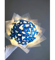 Led Işıklı Kelebek Buketi (Mavi)