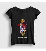 Presmono Kadın Kırmızı All Undertale T-Shirt 31663tt (Siyah)