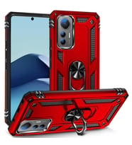 Xiaomi Mi 12 Lite Kılıf Zore Vega Yüzüklü Standlı Zırh Kılıf (Kırmızı)