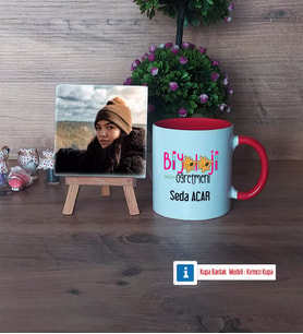 Biyoloji Öğretmeni Fotoğraflı Dekoratif Taş, Kupa Bardak Beyaz Hediye (Model 2)