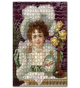 Cakapuzzle Vintage Coca Cola İçen Kız Puzzle Yapboz MDF (Ahşap) (500 Parça)