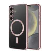 Galaxy S24 Plus Kılıf Kamera Korumalı Magsafe Parlak Luxury (Rose)