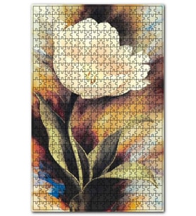 Cakapuzzle Beyaz Zambak Rengarenk Arkaplan Puzzle Yapboz MDF (Ahşap) (1000 Parça)