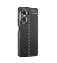 Huawei Nova 10 SE Kılıf Zore Niss Deri Desenli Silikon Kılıf (Siyah)