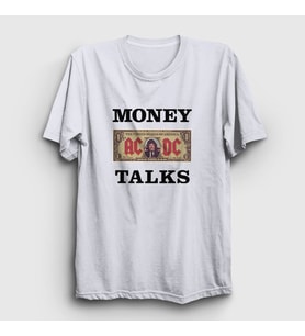 Presmono Unisex Sarı Money Talks AC/DC T-Shirt 336770tt (Beyaz)