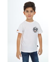 Toontoy Erkek Çocuk Baskılı Tişört (Ekru)