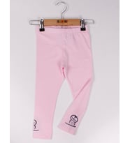 Toontoy Kız Çocuk Paçası Baykuş Nakışlı Tayt (Pembe)