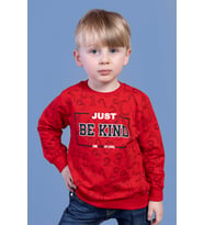 Toontoy Erkek Çocuk Sayı Baskılı Sweatshirt (Kırmızı)
