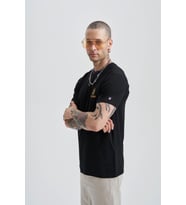Blues Eyes Erkek Nakış T-Shirt (Siyah)