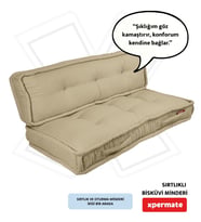 XPERMATE Bisküvi Minder Petek Önü Palet Üstü Minderi Fransız Minder Bank ve Bahçe Minderi 60X120x14 cm (Bej)