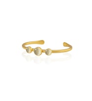 Kadir Jewellery 22 Ayar Altın Kaplama Zirkon Taşlı Ayarlanabilir Vintage Bilezik (Beyaz)