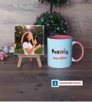 Psikolog Fotoğraflı Dekoratif Taş, Kupa Bardak Beyaz Hediye (Model 6)