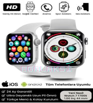Watch 7 Series Akıllı Saat Çift Tuş Aktif Arama Cevaplama Ios Androıd Uyumlu (Beyaz)
