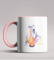 Kişiye Özel Kimya Öğretmeni Tasarımlı Siyah Renk Kupa Bardak 8 (Pembe)