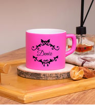 Kişiye Özel Tasarımlı Renkli Nescafe Fincanları 220 ML (Pembe)
