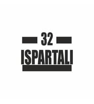 32 Ispartalı Araba Sticker siyah 16x9 CM (Siyah)