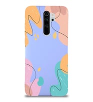 PrintiFy Xiaomi Redmi Note 8 Pro Lansman Kılıf Karışık Renkler Tasarımlı İçi Kadife Kapak (Lila)