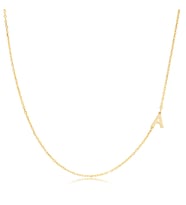 925 Ayar Gümüş Köprücük Harf Kolye (TÜM HARFLER MEVCUTTUR) (Gold)