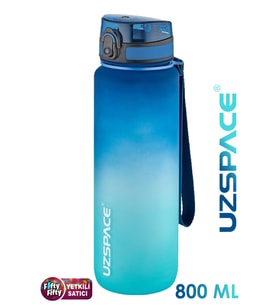 Uzspace 800ml -YENİ EBAT-Çift Renk Softtouch Tritan Su Matarası
