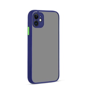 iPhone 12 Kılıf Kamera Korumalı Mat Arka Yüzey Silikon (Lacivert)