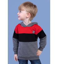 Toontoy Erkek Çocuk Kapüşonlu Garni Detaylı Sweatshirt (Antrasit Melanj)