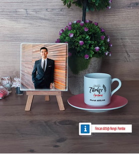 Türkçe Öğretmeni Fotoğraflı Dekoratif Taş, Ahşap Altlıklı Türk Kahvesi Fincanı Hediye Öğretmenler Günü Hediyesi (Model 6)