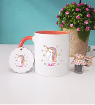 Unicorn Kupa Bardak ve Anahtarlık (Turuncu)